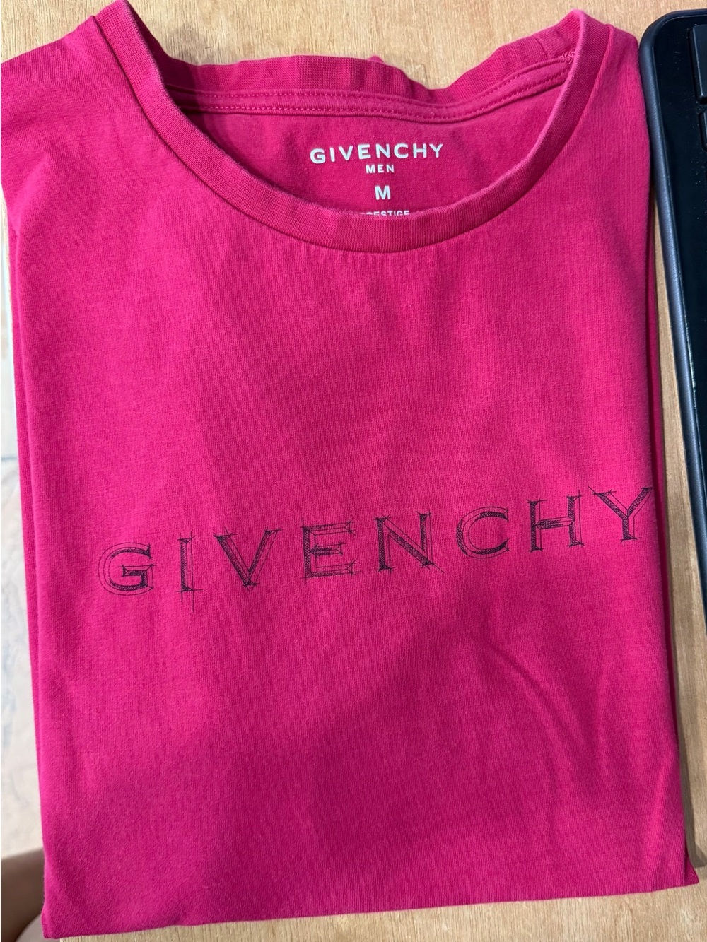 Givenchy Men Fuchsia Logo Crewneck T-Shirt